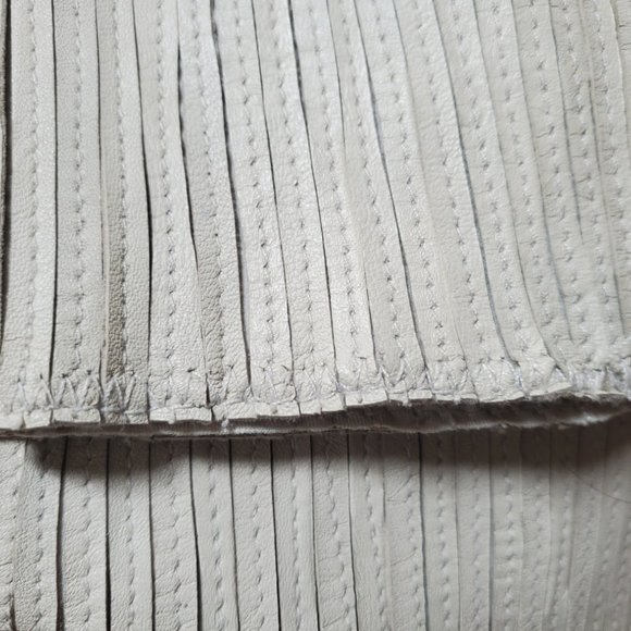 Suzanne Somers Stretch Leather Jacket in BONE Size 12 - Picture 5 of 5